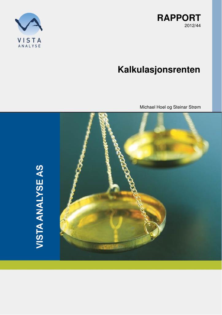 Forsiden av dokumentet Kalkulasjonsrenten