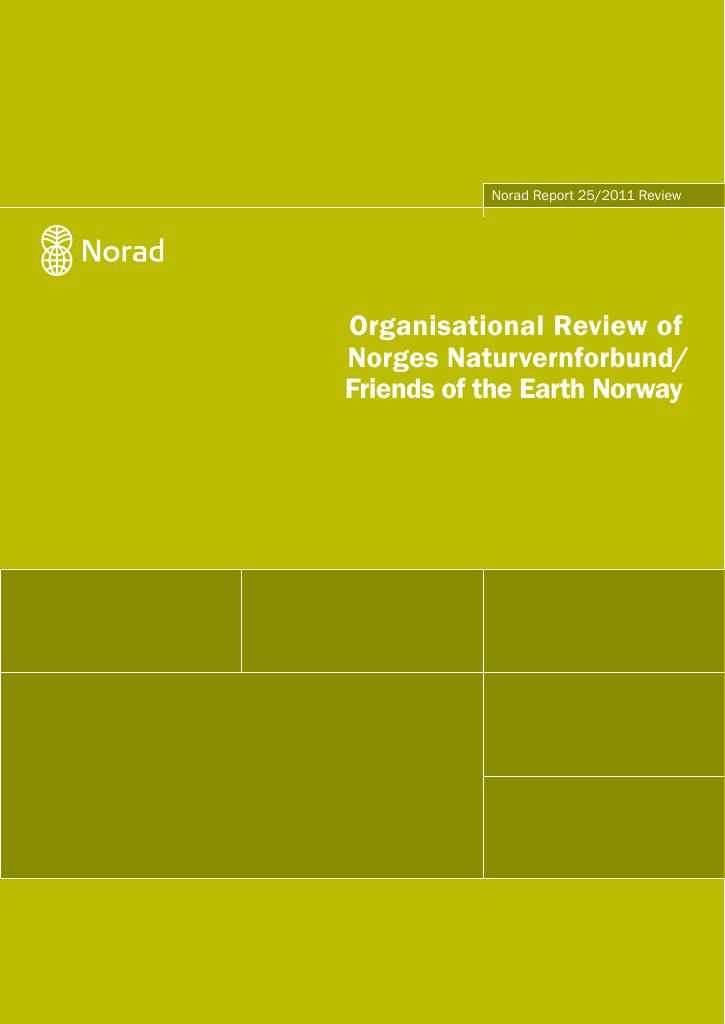 Forsiden av dokumentet Organisational Review of Norges Naturvernforbund / Friends of the Earth Norway