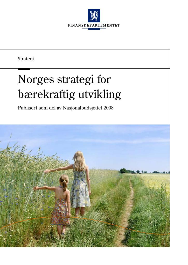 Forsiden av dokumentet Norges strategi for bærekraftig utvikling