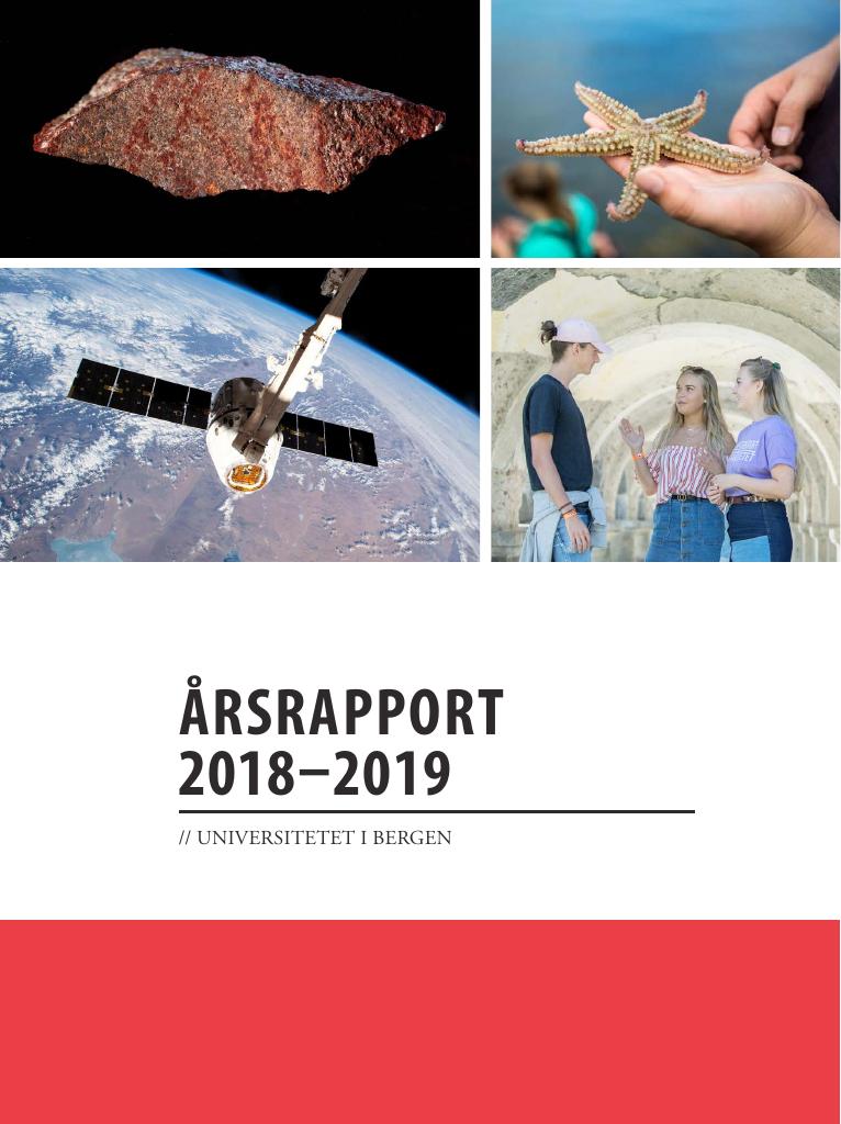 Forsiden av dokumentet Årsrapport Universitetet i Bergen 2018