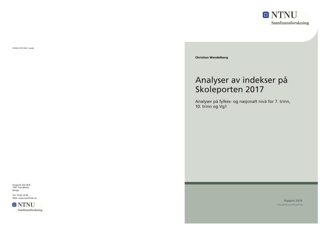 Forsiden av dokumentet Analyser av indekser på Skoleporten 2017