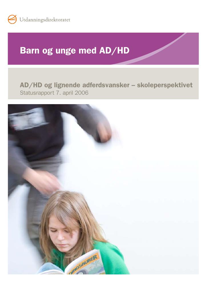 Forsiden av dokumentet Barn og unge med AD/HD