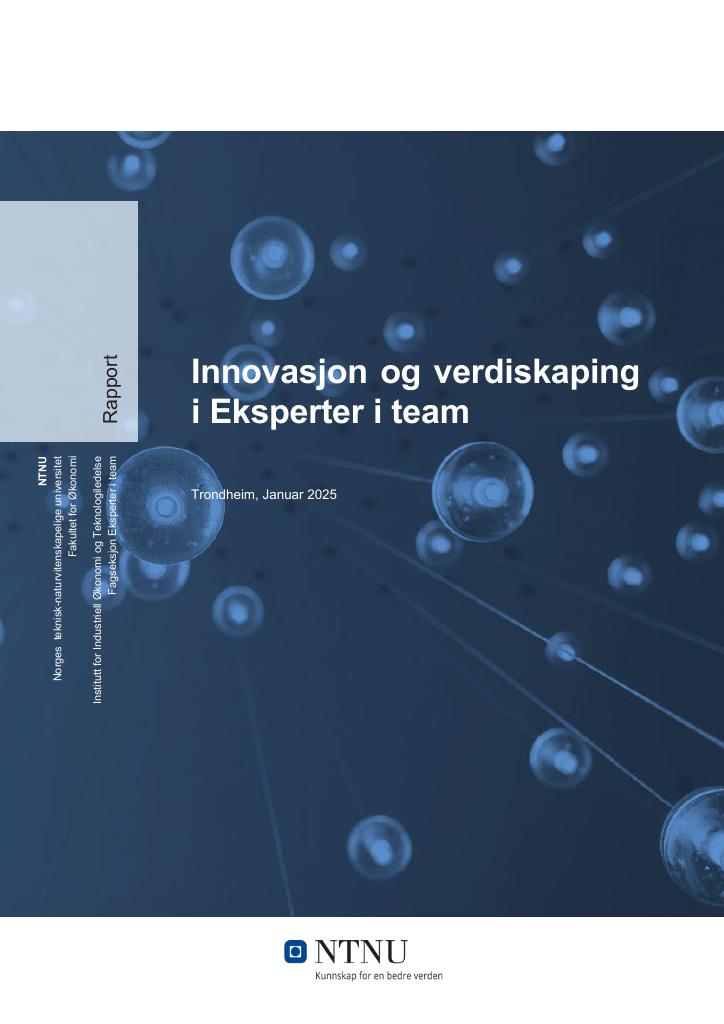 Forsiden av dokumentet Innovasjon og verdiskaping i Eksperter i team