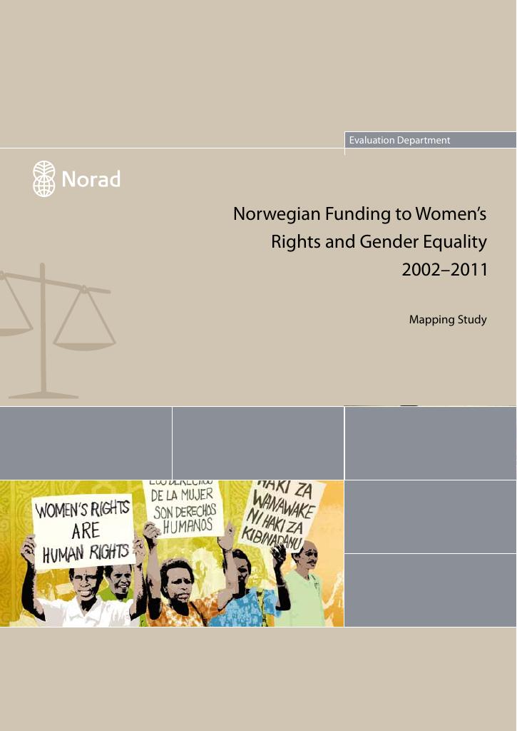 Forsiden av dokumentet Norwegian funding to women’s rights and gender equality