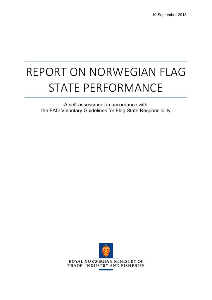 Forsiden av dokumentet Evaluering av Norges flaggstatsansvar