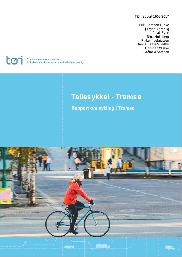 Forsiden av dokumentet Tellesykkel – Tromsø : Rapport om sykling i Tromsø