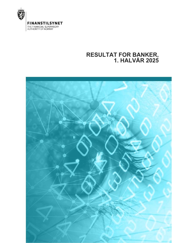 Forsiden av dokumentet Resultat for banker, 1. halvår 2025