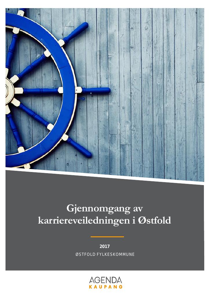 Forsiden av dokumentet Gjennomgang av karriereveiledningen i Østfold