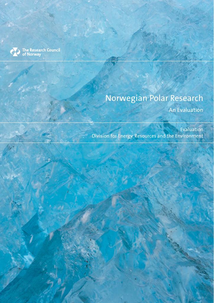 Forsiden av dokumentet Evaluation - Norwegian Polar Research