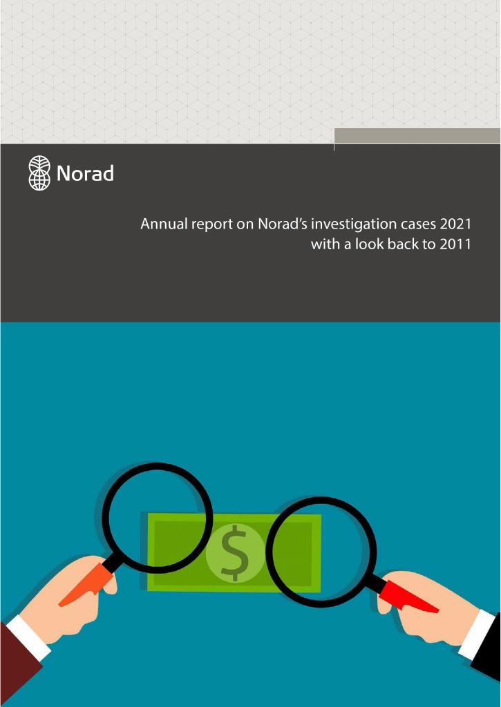 Forsiden av dokumentet Annual report on Norad’s investigation cases 2021