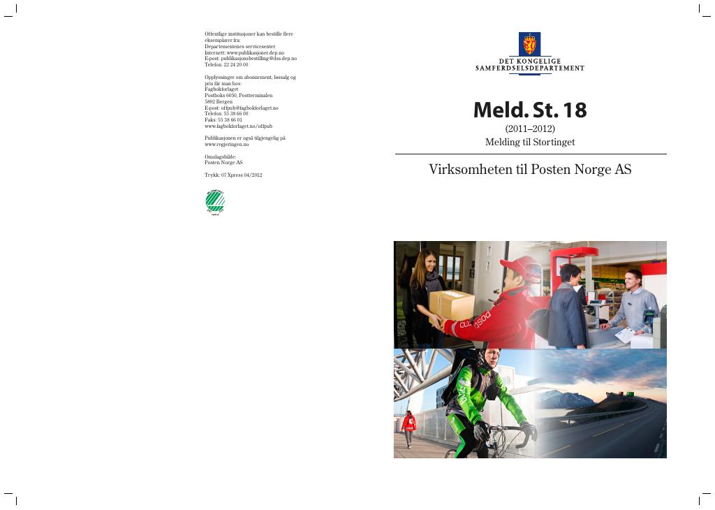 Forsiden av dokumentet Meld. St. 18 (2011–2012)