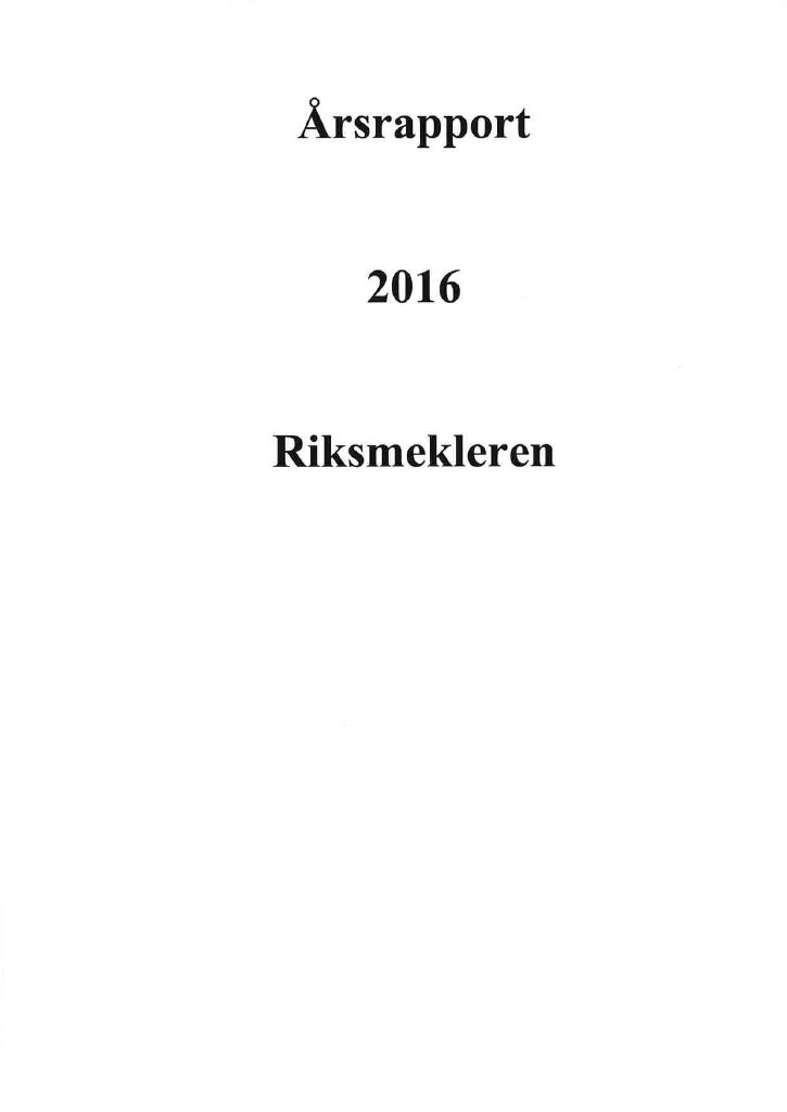 Forsiden av dokumentet Årsrapport Riksmekleren 2016