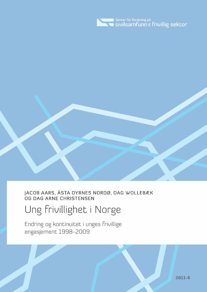 Forsiden av dokumentet Ung frivillighet i Norge