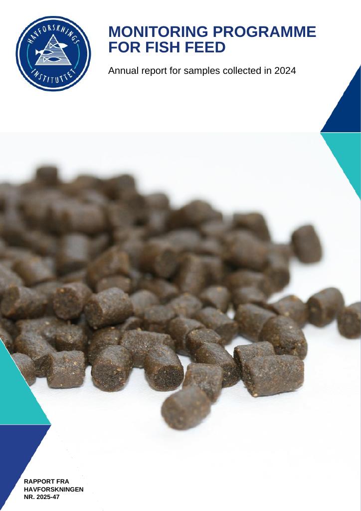 Forsiden av dokumentet Monitoring programme for fish feed