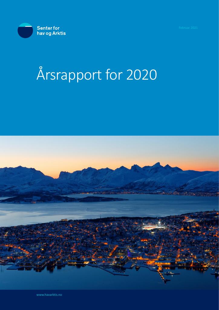 Forsiden av dokumentet Årsrapport Senter for hav og Arktis 2020