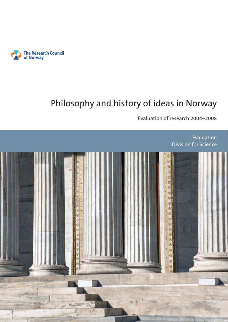 Forsiden av dokumentet Evaluation - Philosophy and history of ideas in Norway