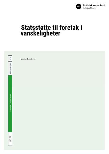 Forsiden av dokumentet Statsstøtte til foretak i vanskeligheter