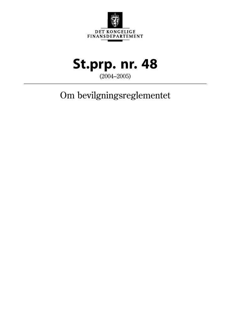 Forsiden av dokumentet St.prp. nr. 48 (2004-2005)