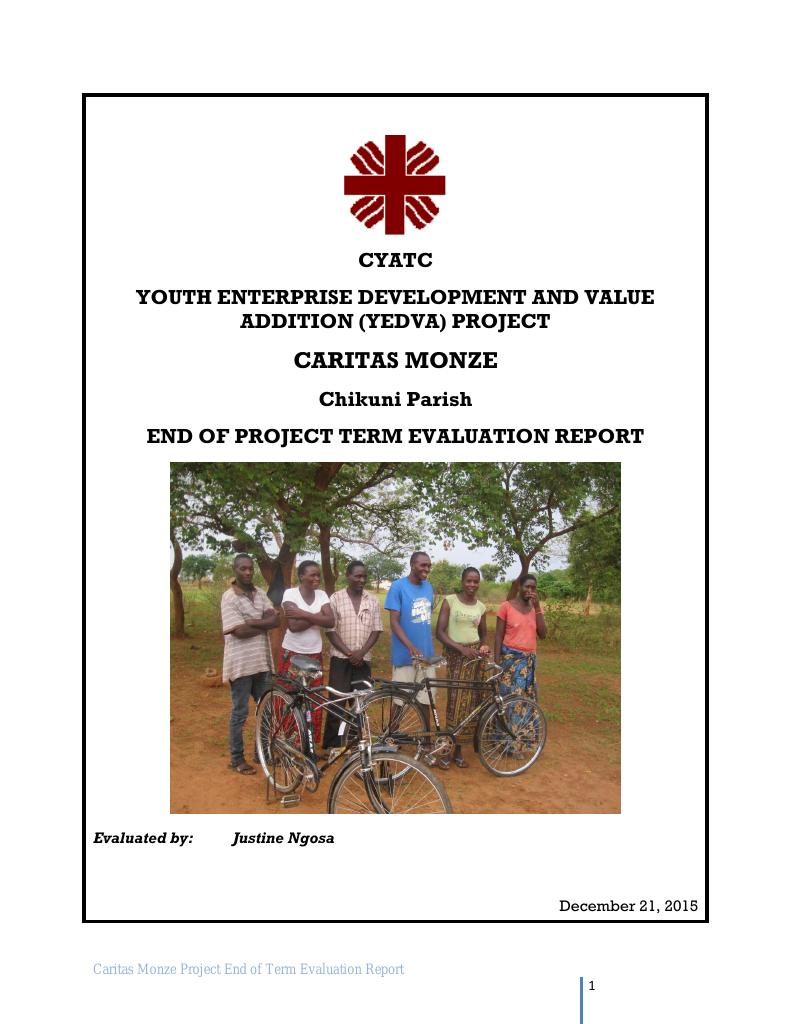Forsiden av dokumentet Youth Enterprise Development and Value Addition (YEDVA) Project