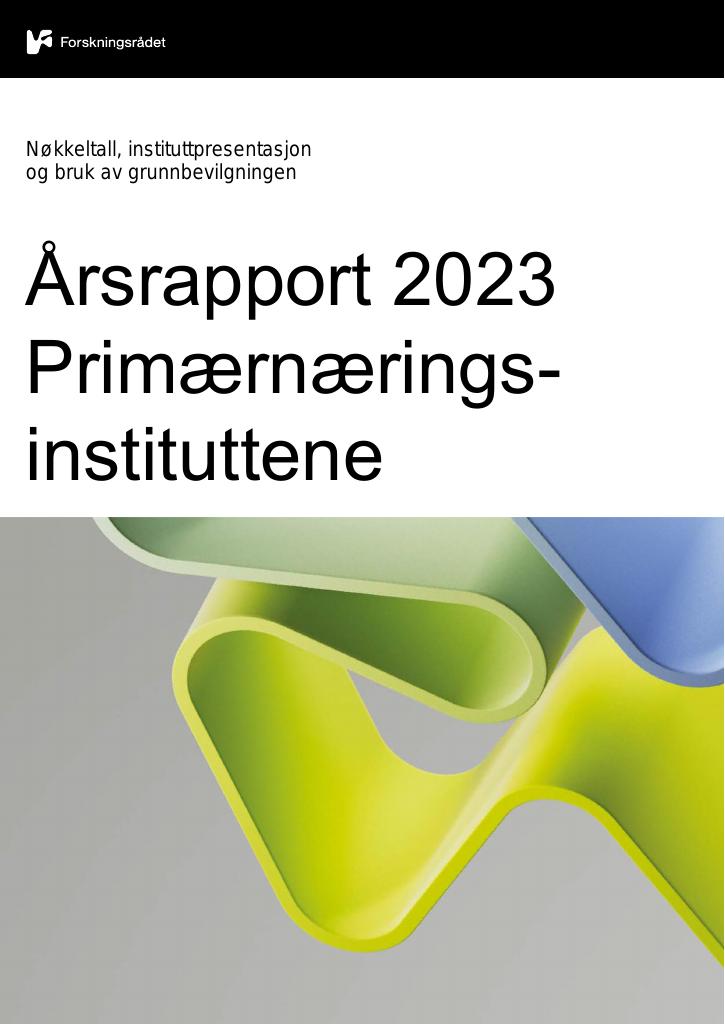 Forsiden av dokumentet Årsrapport 2023 Primærnærings-instituttene