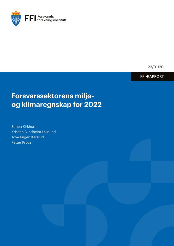 Forsiden av dokumentet Forsvarssektorens miljø- og klimaregnskap for 2022
