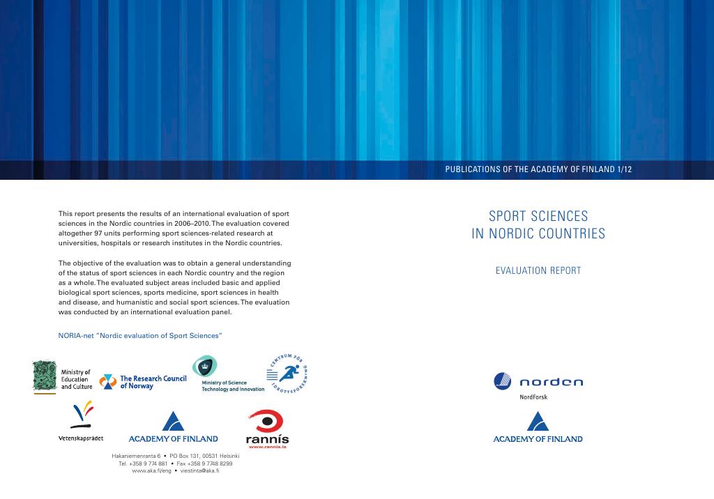 Forsiden av dokumentet Sport Sciences in Nordic Countries
