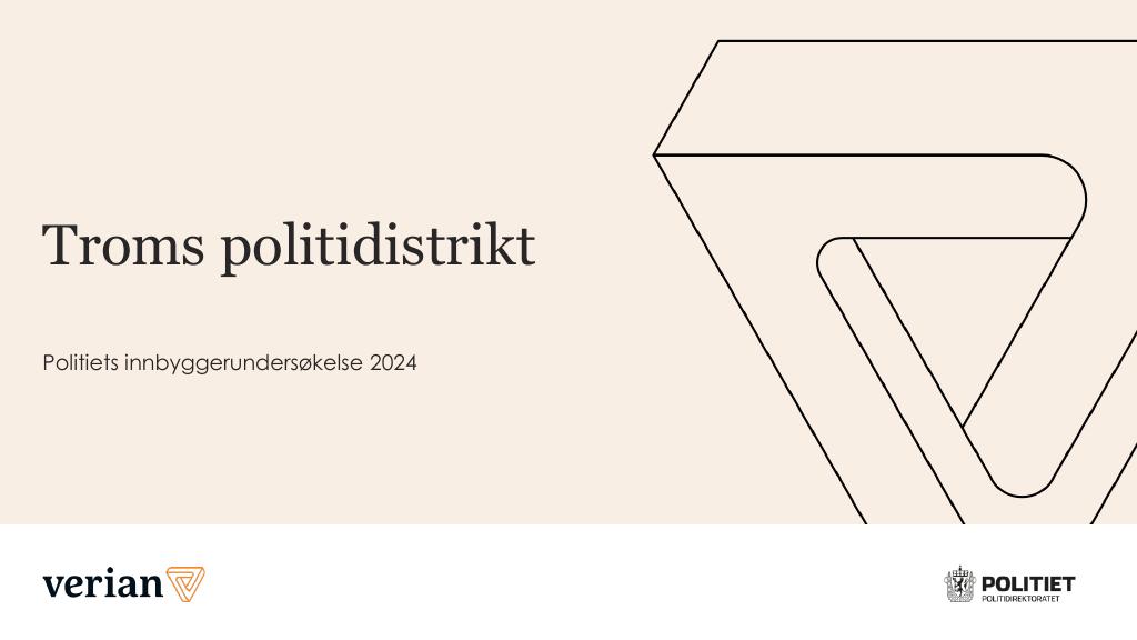 Forsiden av dokumentet Troms politidistrikt Politiets innbyggerundersøkelse 2024