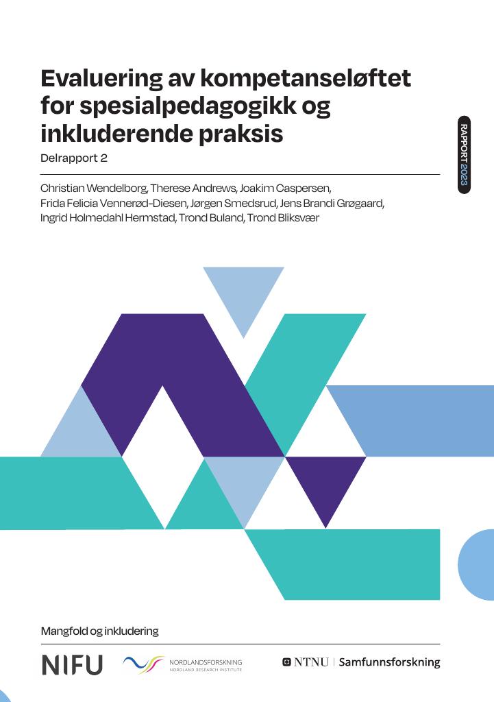 Forsiden av dokumentet Evaluering av kompetanseløftet for spesialpedagogikk og inkluderende praksis : delrapport 2