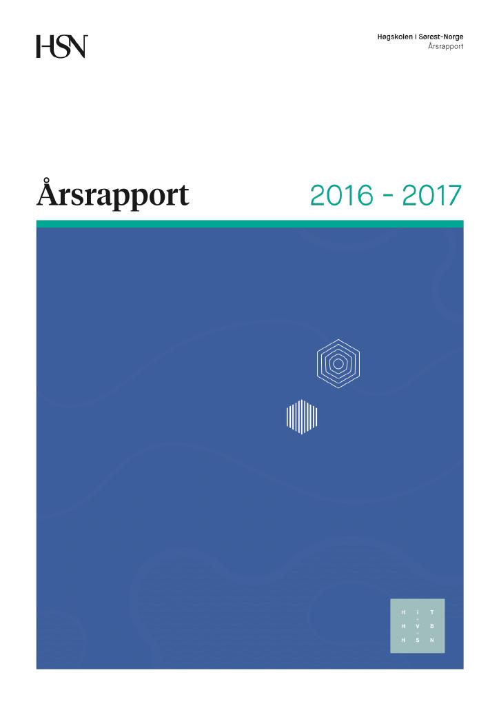 Forsiden av dokumentet Årsrapport Høgskolen i Sørøst-Norge 2016