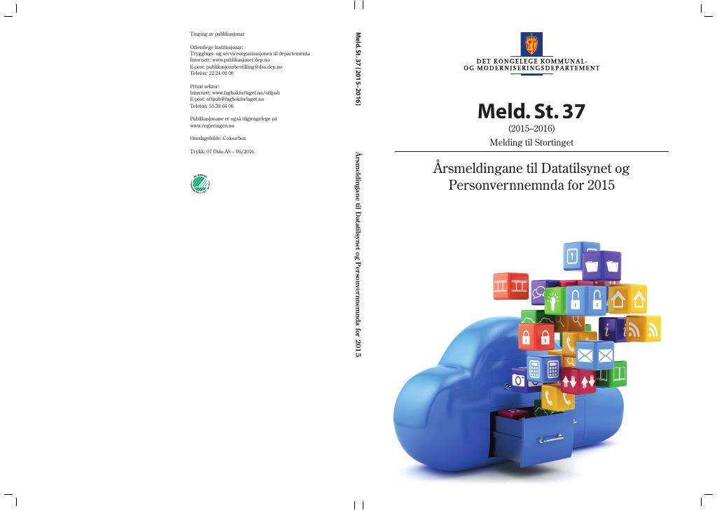 Forsiden av dokumentet Meld. St. 37 (2015–2016)