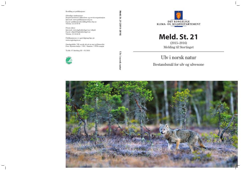 Forsiden av dokumentet Meld. St. 21 (2015–2016)