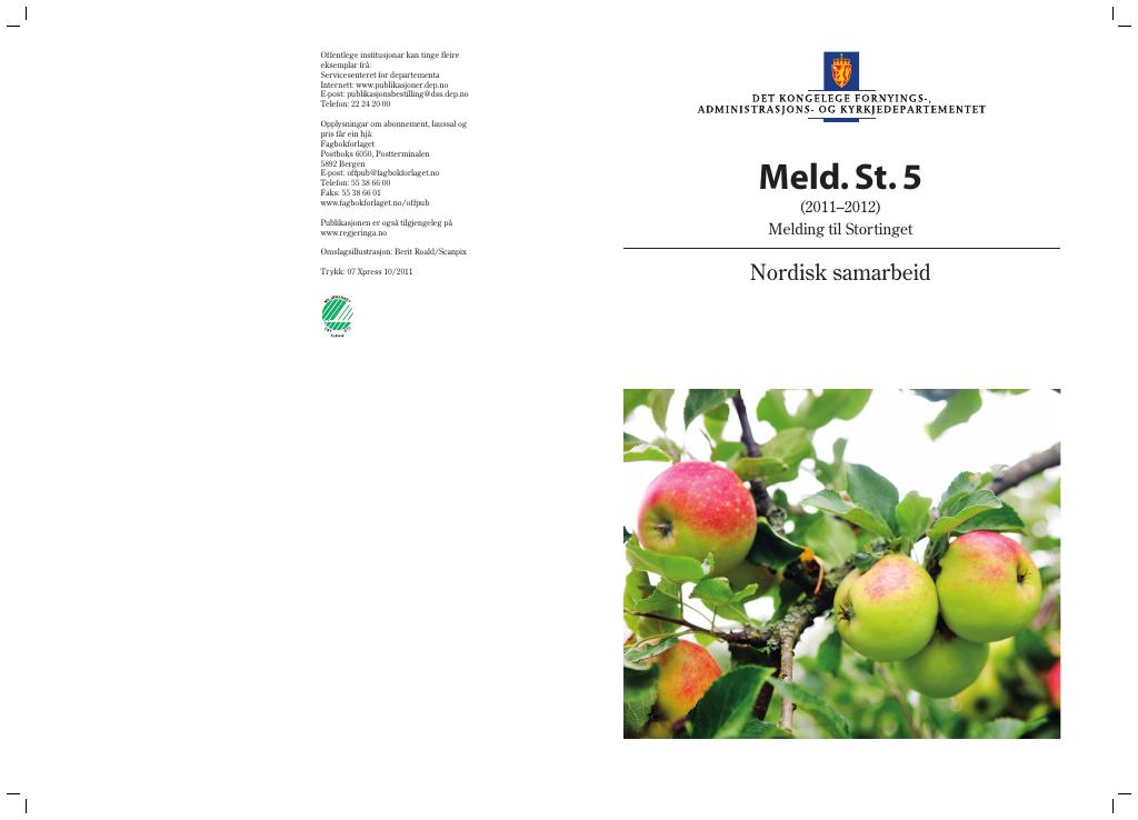 Forsiden av dokumentet Meld. St. 5 (2011–2012)