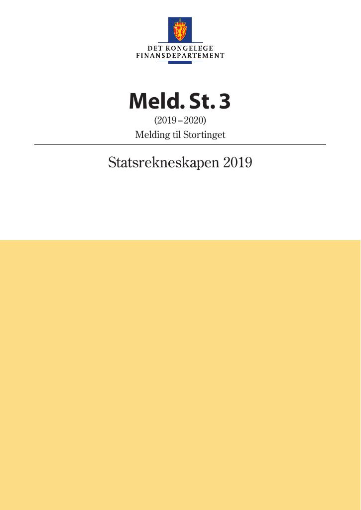 Forsiden av dokumentet Meld. St. 3 (2019–2020)