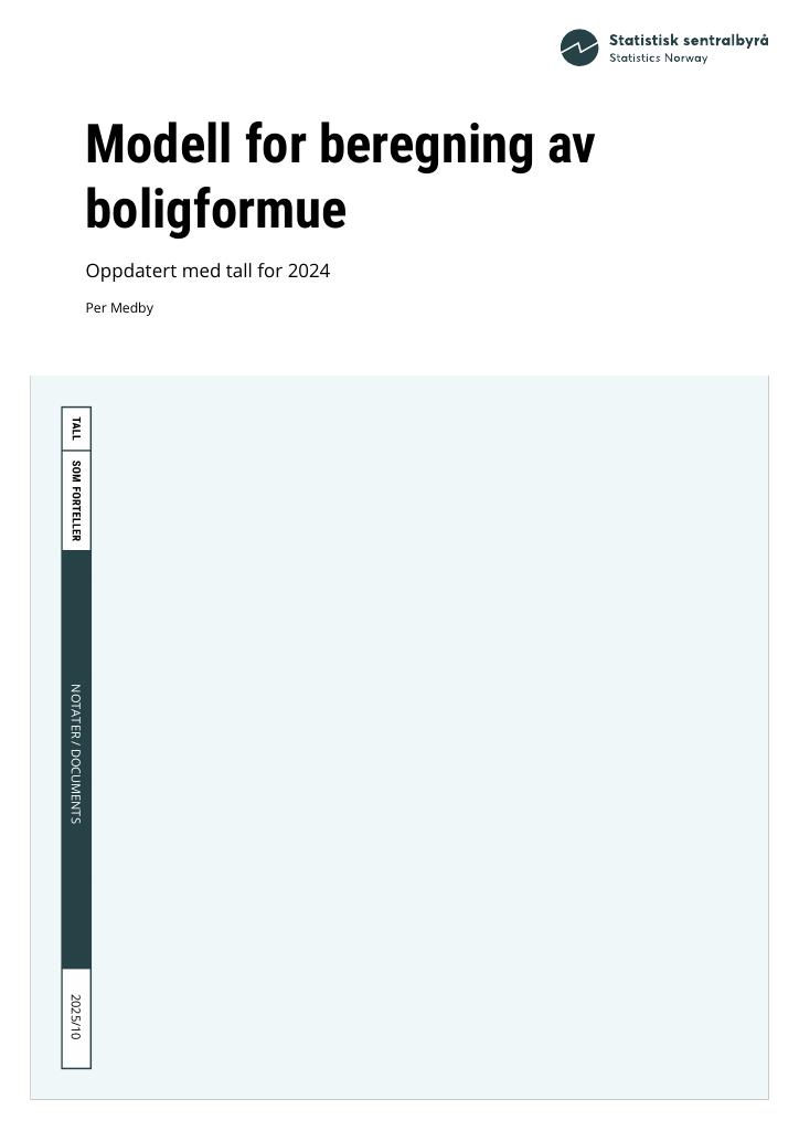 Forsiden av dokumentet Modell for beregning av boligformue