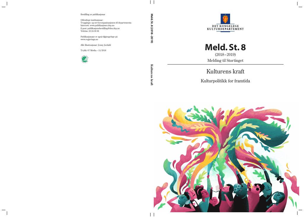 Forsiden av dokumentet Meld. St. 8 (2018–2019)