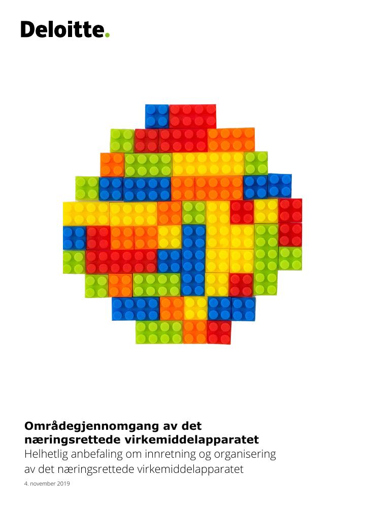 Forsiden av dokumentet Områdegjennomgang av det næringsrettede virkemiddelapparatet
