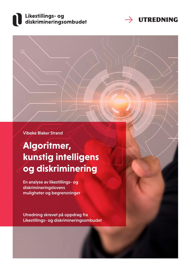 Forsiden av dokumentet Algoritmer, kunstig intelligens og diskriminering