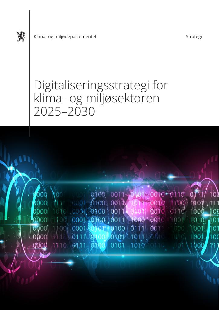 Forsiden av dokumentet Digitaliseringsstrategi for klima- og miljøsektoren 2025–2030