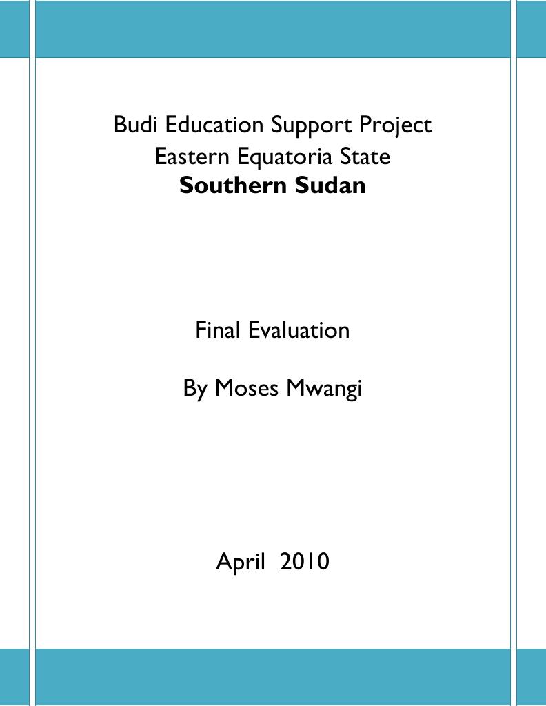 Forsiden av dokumentet Budi Education Support Project – Final Evaluation