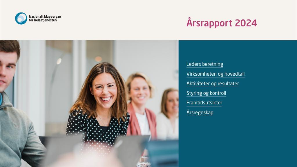 Forsiden av dokumentet Årsrapport Nasjonalt klageorgan for helsetjenesten 2024