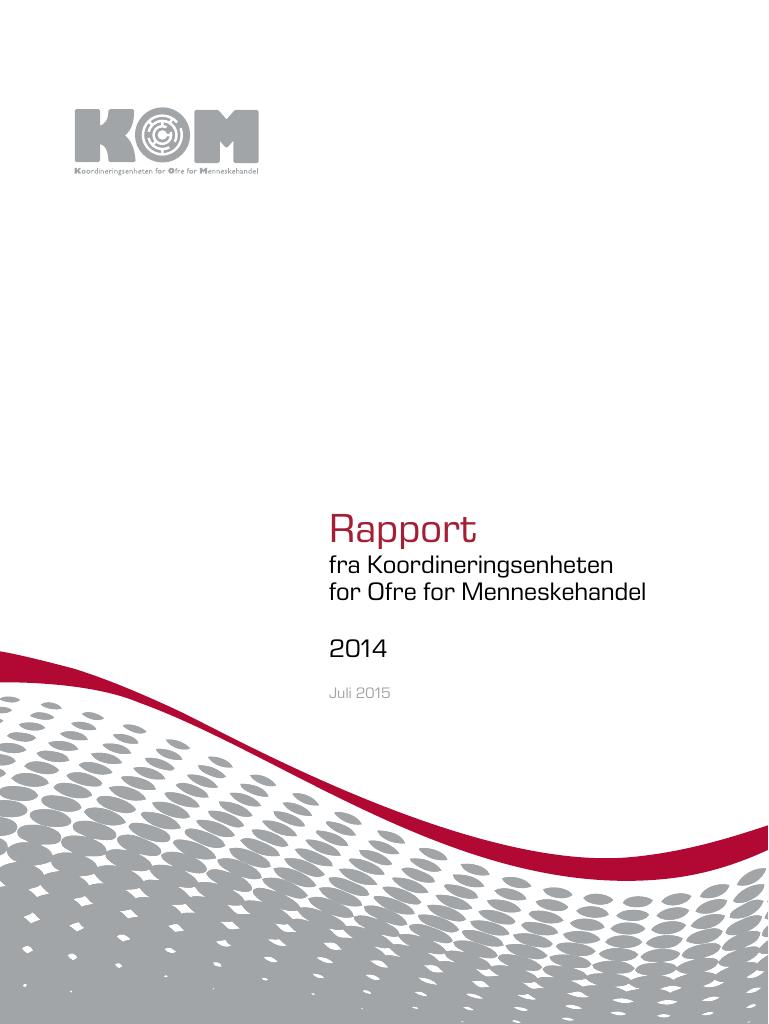 Forsiden av dokumentet Tilstandsrapport om menneskehandel 2014