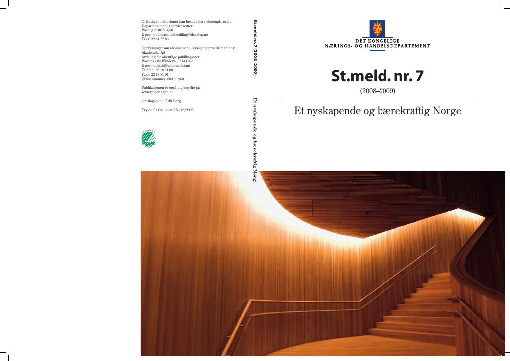 Forsiden av dokumentet St.meld. nr. 7 (2008-2009)