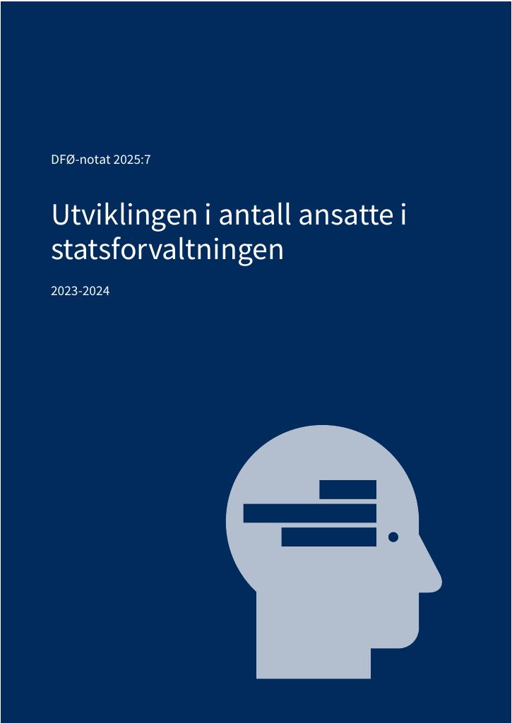 Forsiden av dokumentet Utviklingen i antall ansatte i statsforvaltningen