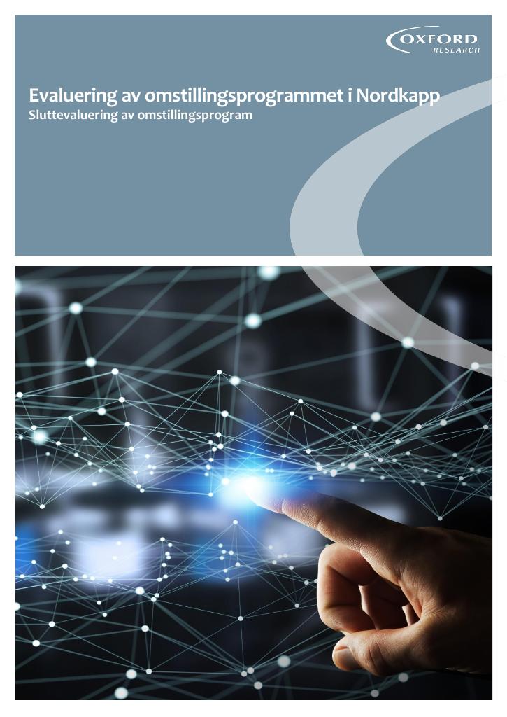 Forsiden av dokumentet Evaluering av omstillingsprogrammet i Nordkapp : Sluttevaluering av omstillingsprogram