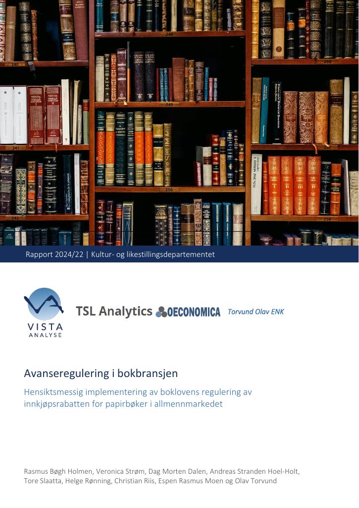 Forsiden av dokumentet Avanseregulering i bokbransjen