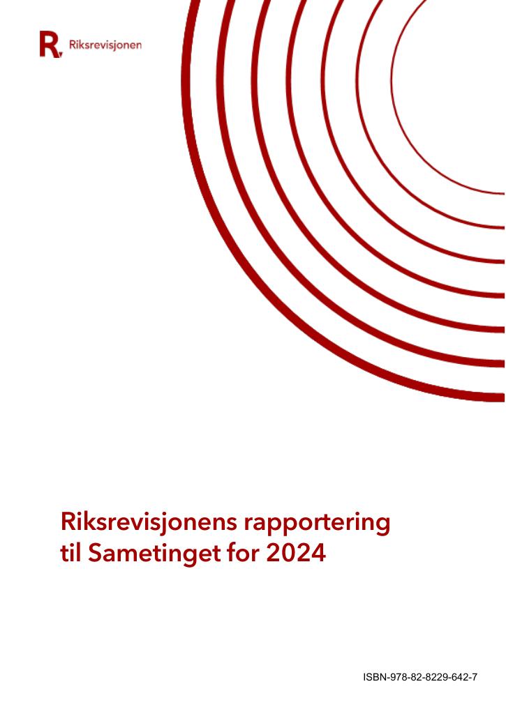 Forsiden av dokumentet Rapportering til Sametinget for 2024