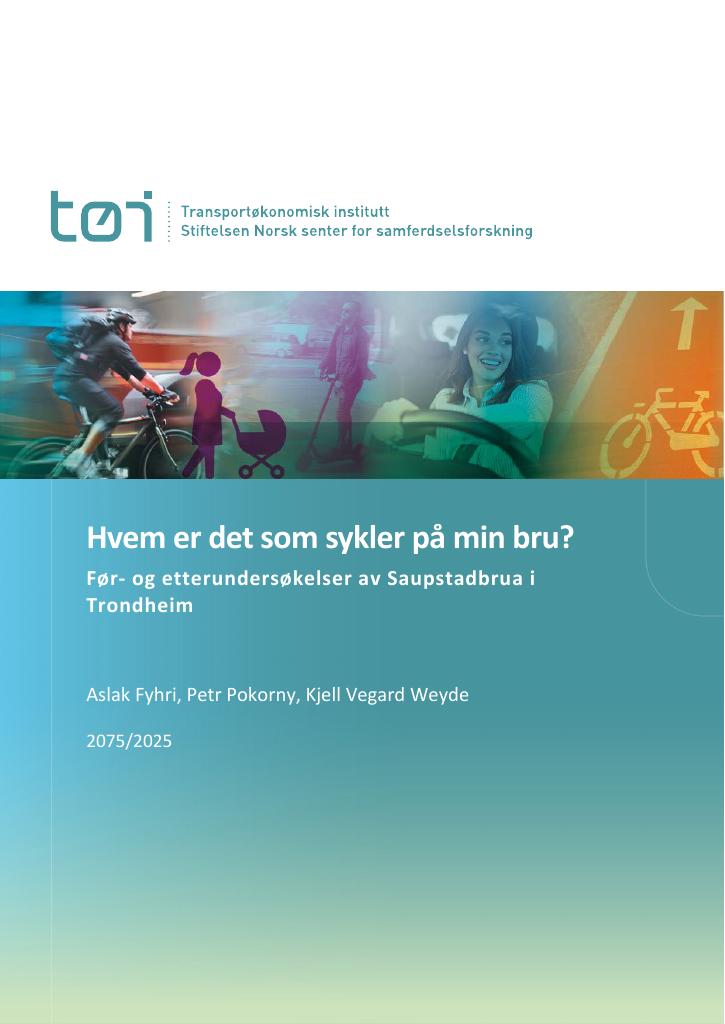 Forsiden av dokumentet Hvem er det som sykler på min bru? : Før- og etterundersøkelser av Saupstadbrua i Trondheim