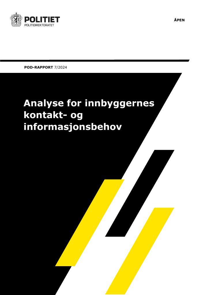 Forsiden av dokumentet Analyse for innbyggernes kontakt- og informasjonsbehov