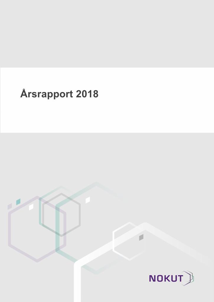 Forsiden av dokumentet Årsrapport Nasjonalt organ for kvalitet i utdanningen (NOKUT) 2018