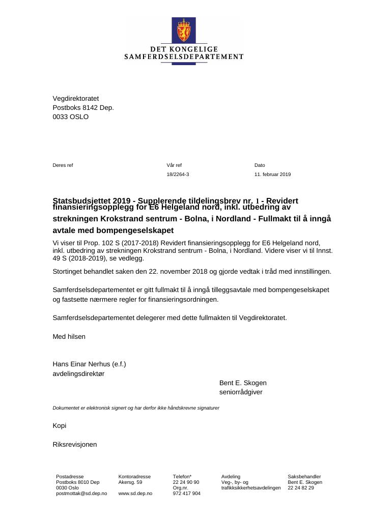 Forsiden av dokumentet Supplerende tildelingsbrev 1–20